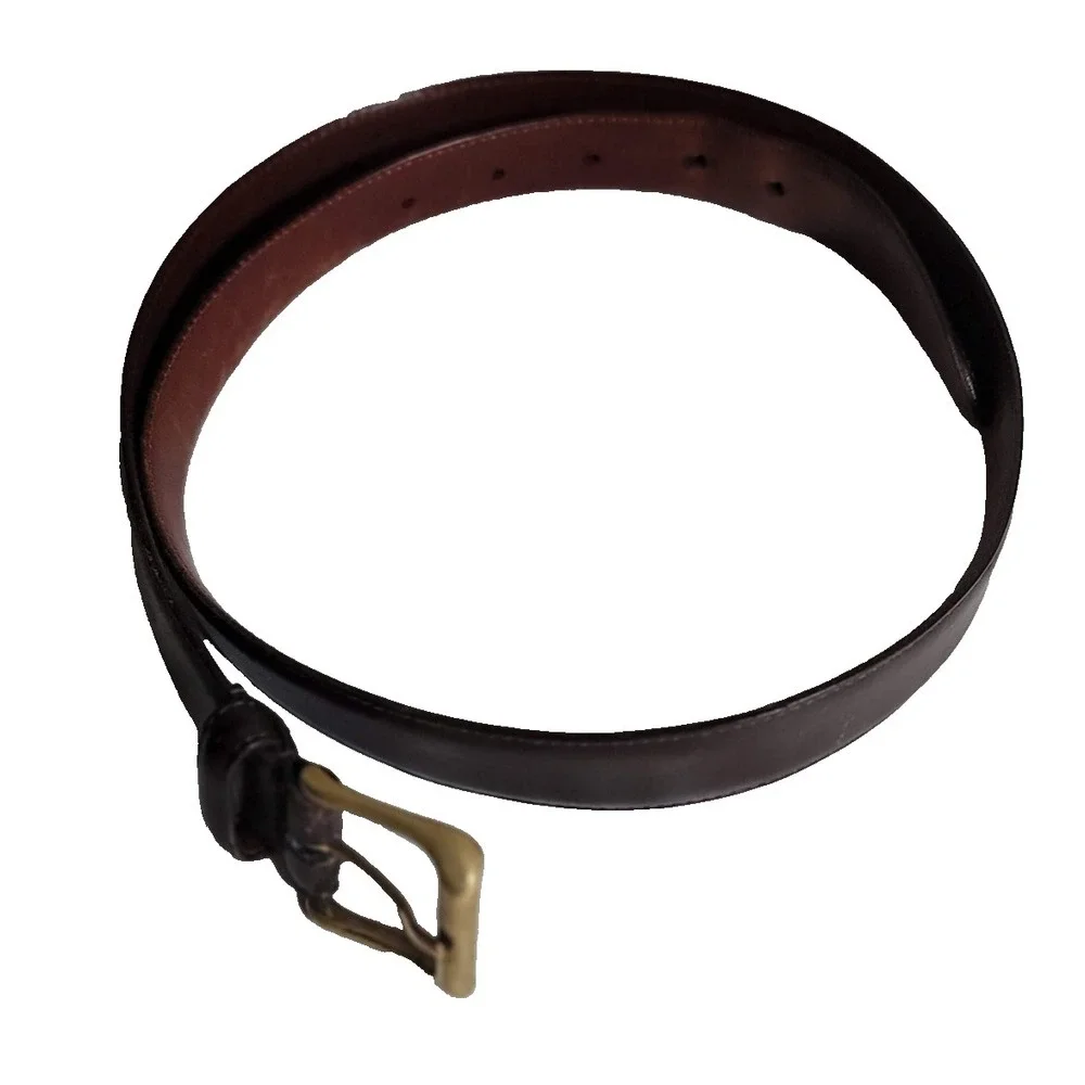 Coach Belt Mens 38 Brown‎ Leather Solid Brass Buckle Classic Dress 6960
